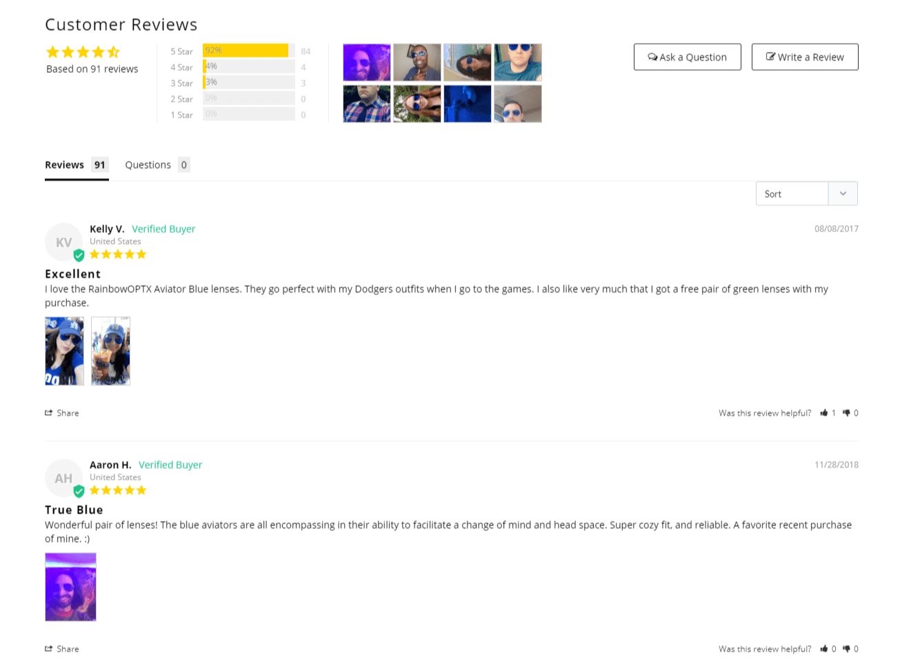 customer review stars