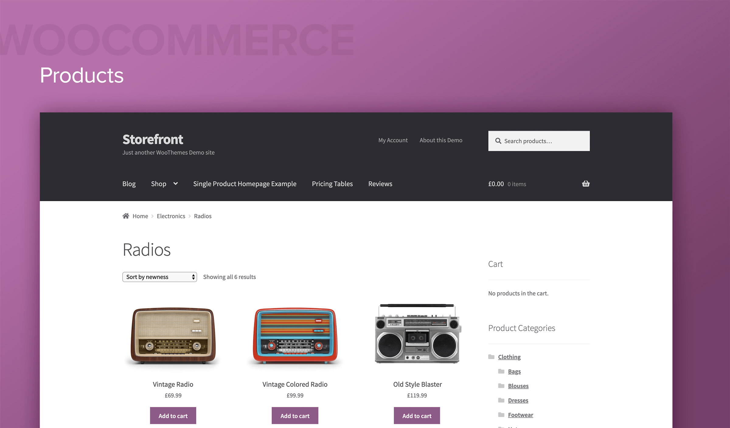 woocommerce produtcs